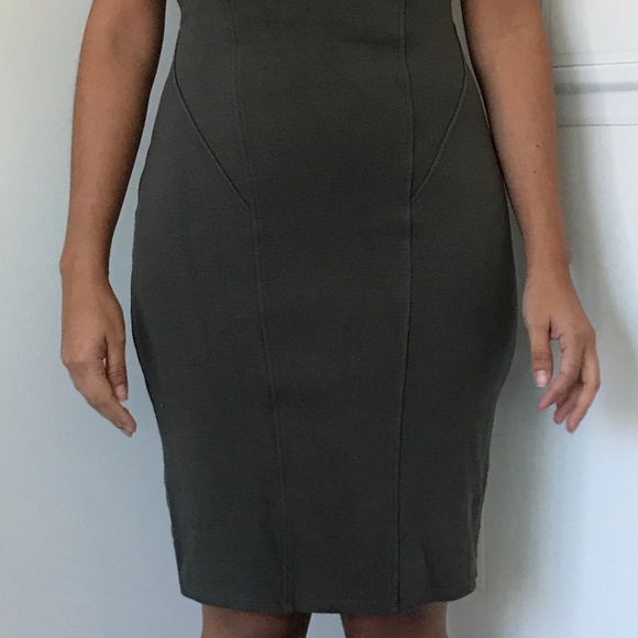 Helmut Lang Dress Size Medium in Olive Green/Grey - Picture 2 of 3